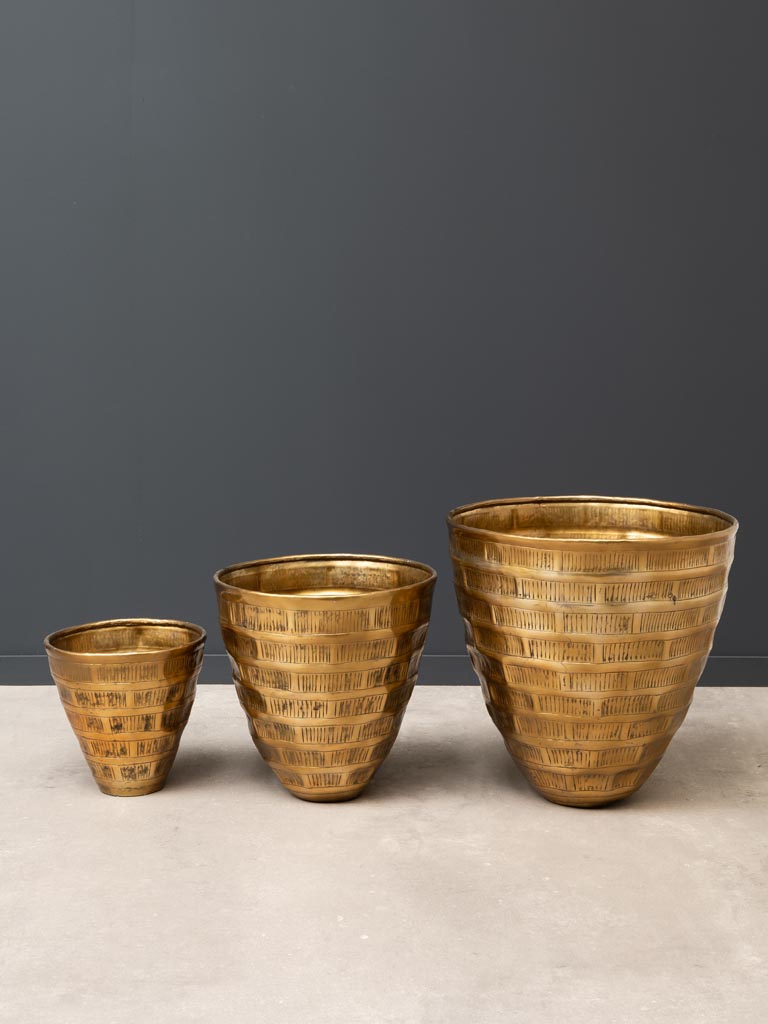 S/3 hammered planters Loulé - 3