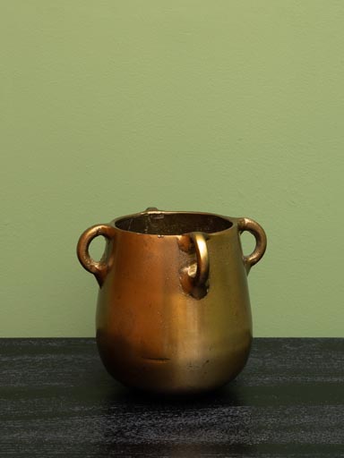 Small antique gold planter 4 handles Anatolie