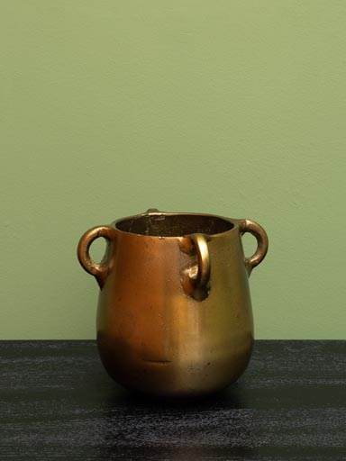 Small antique gold planter 4 handles Anatolie