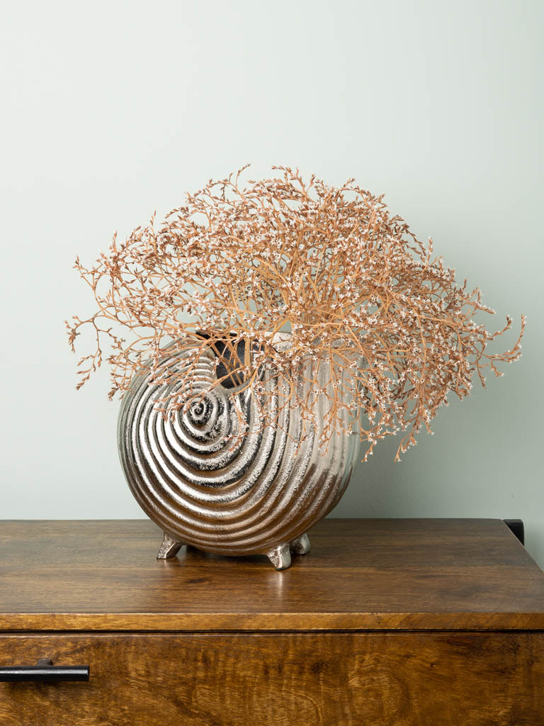Vase coquillage rond aluminium pour fleurs séchées - 1