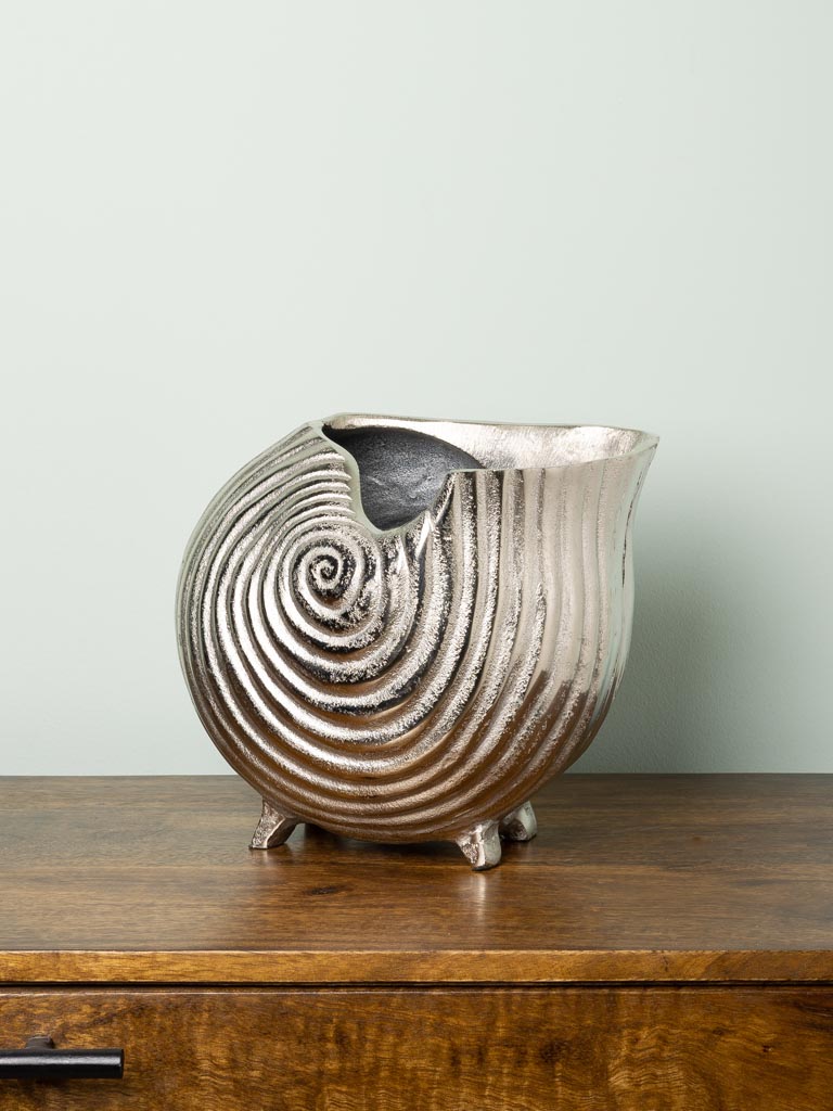 Round shell vase aluminium for dry flowers - 3