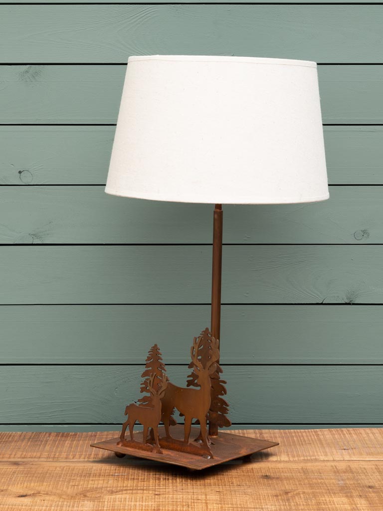 Table lamp deer in forest (Lampshade included) - 3