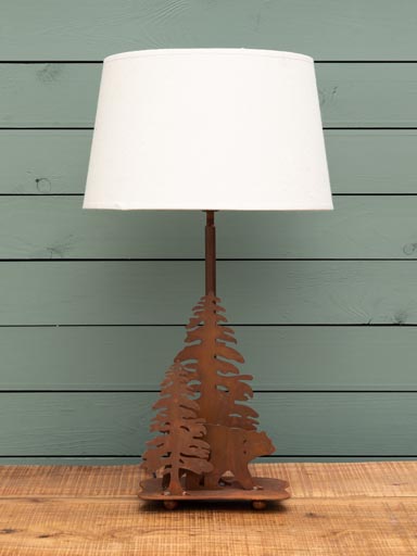 Table lamp bear in forest (Paralume incluso)