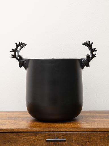 Black ice bucket deer heads