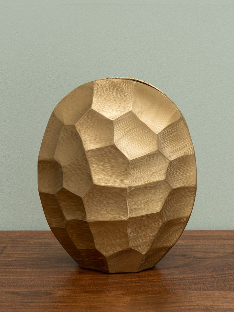 Golden turle shell vase for dry flowers - 1