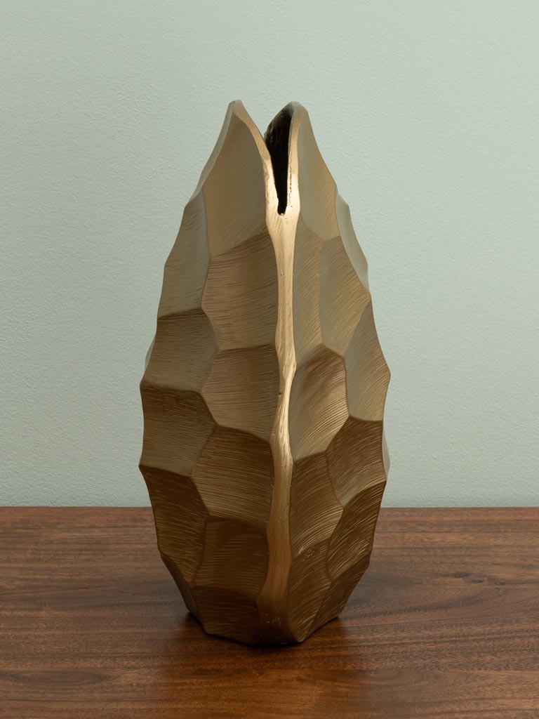 Golden turle shell vase for dry flowers - 3