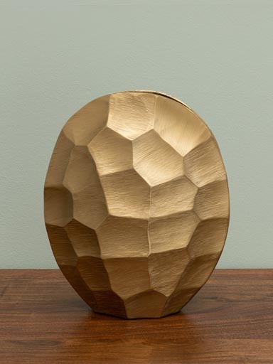 Golden turtle shell vase for dry flowers