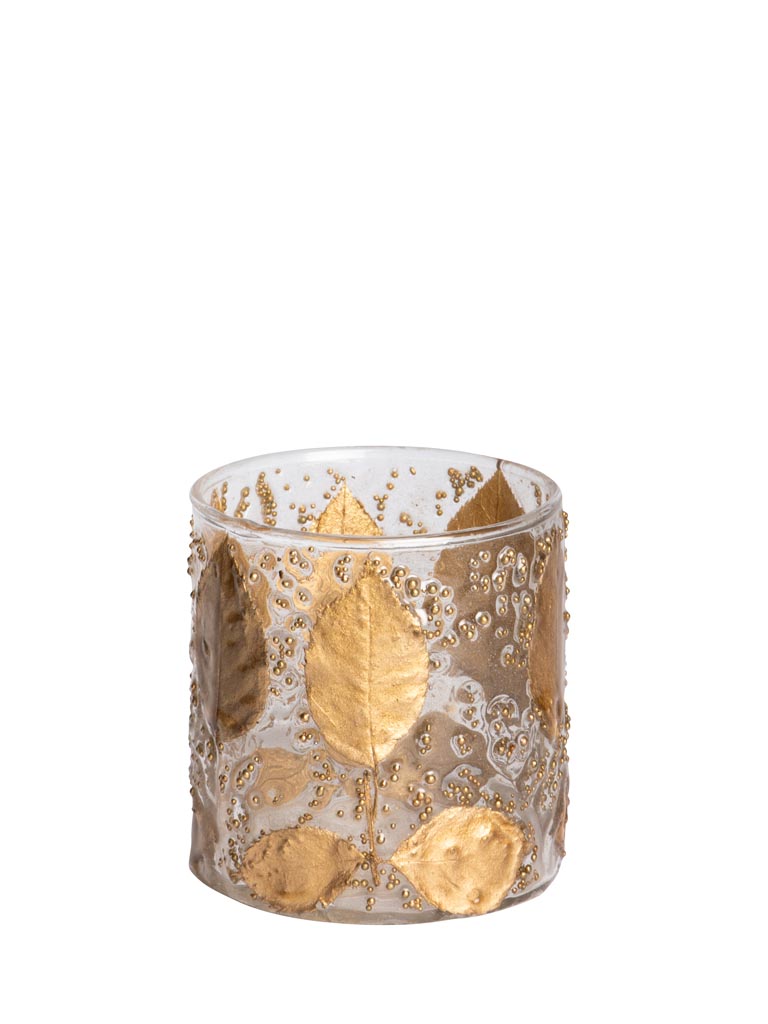 Small tealight holder golden leaves - 2