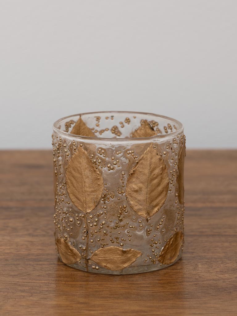 Small tealight holder golden leaves - 3