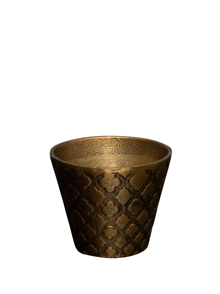Golden engraved flower pot - 2