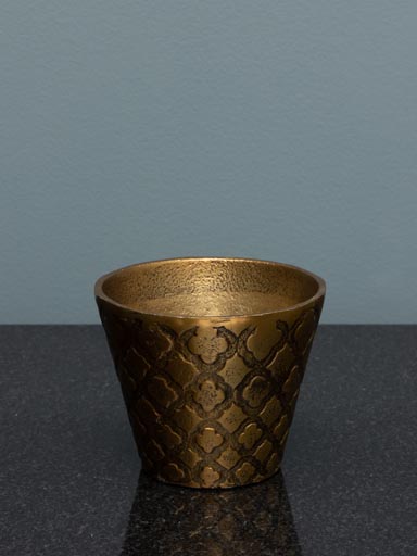 Golden engraved flower pot