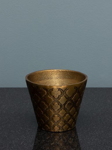 Golden engraved flower pot