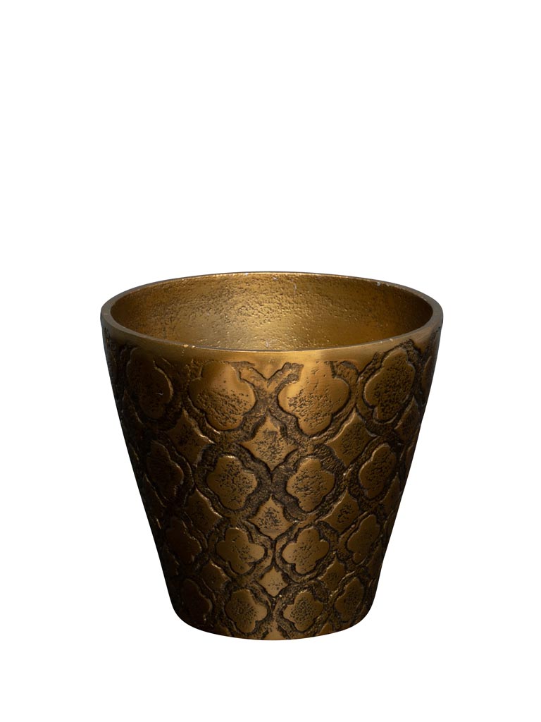 Golden engraved flower pot - 2