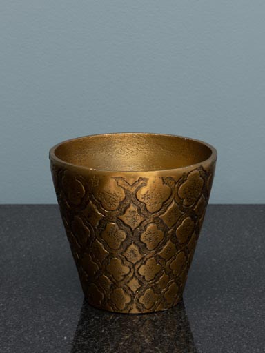 Golden engraved flower pot