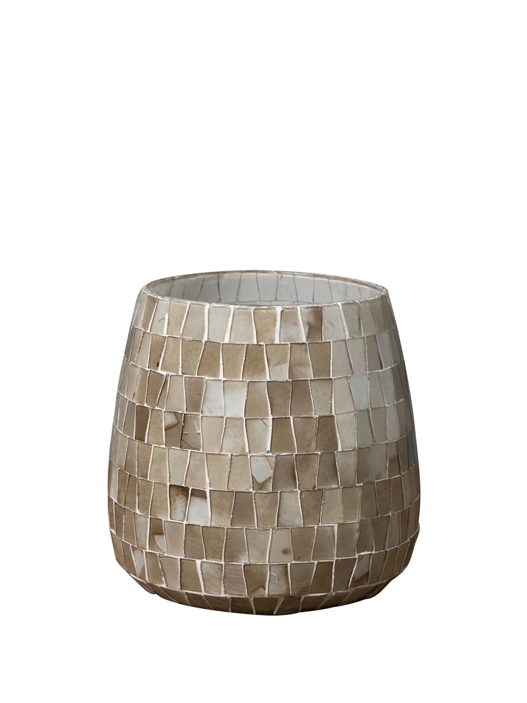 Beige mosaic candle holder - 2