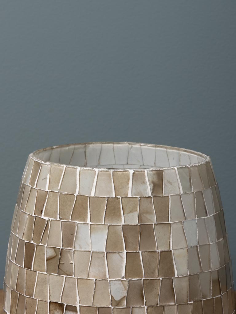 Beige mosaic candle holder - 3