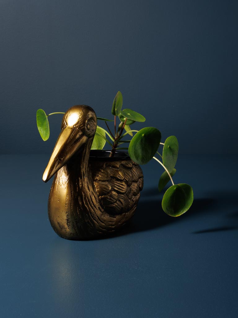 Golden pelican flowerpot - 3