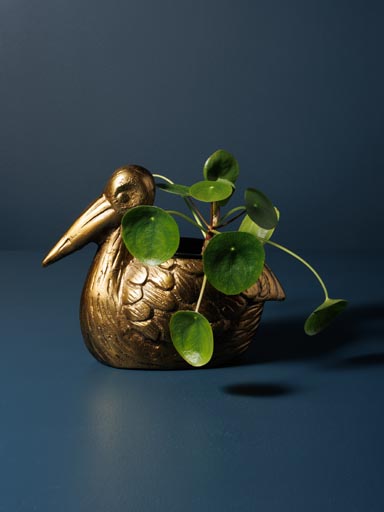 Golden pelican flowerpot