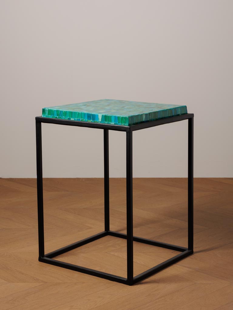Table d'appoint mosaïque verte - 1