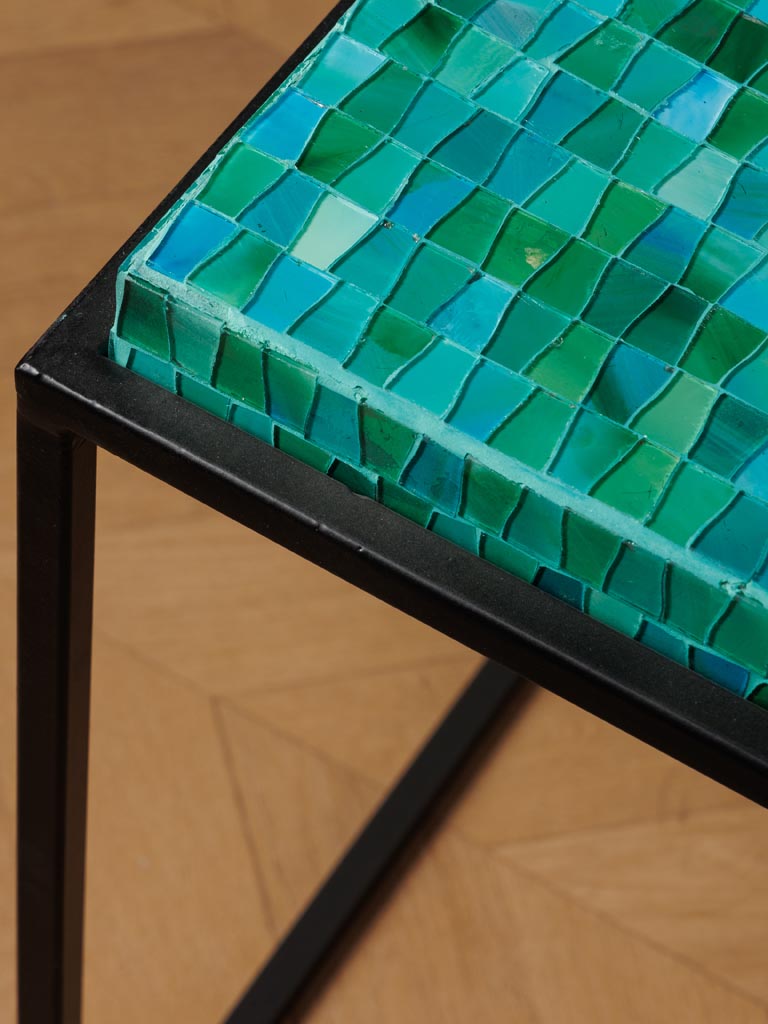 Table d'appoint mosaïque verte - 5