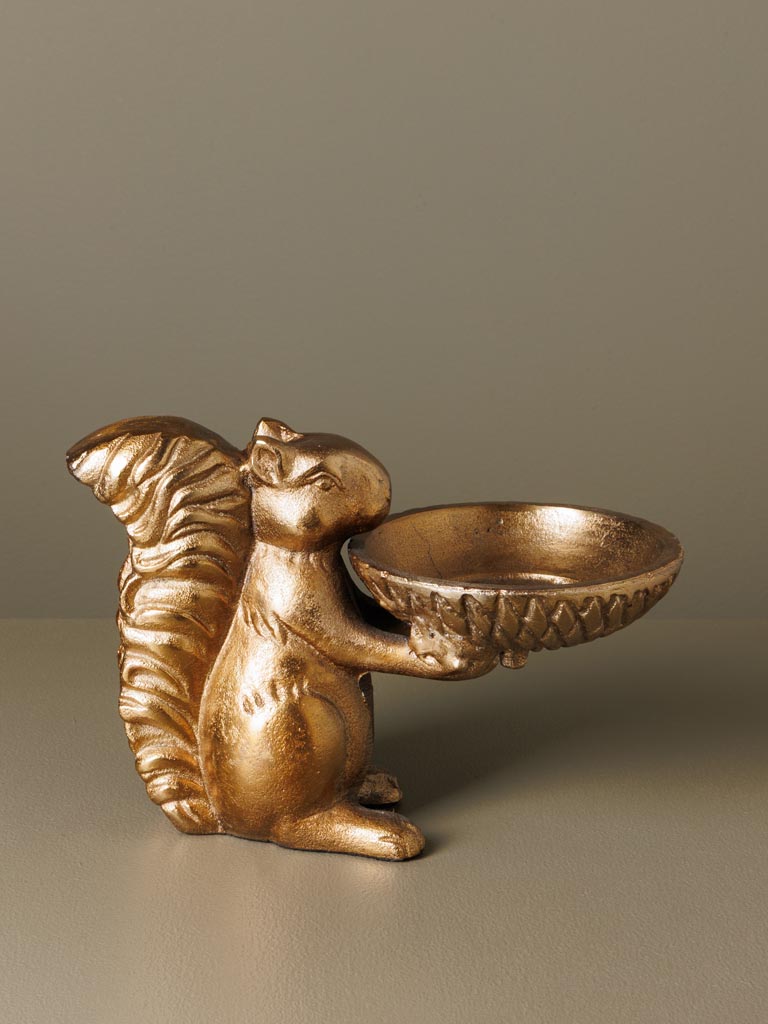 Golden squirrel trinket tray - 1