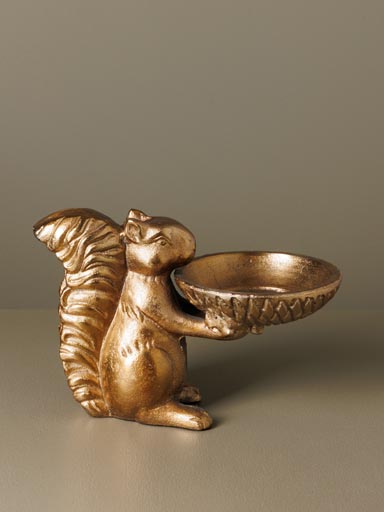 Golden squirrel holding tray
