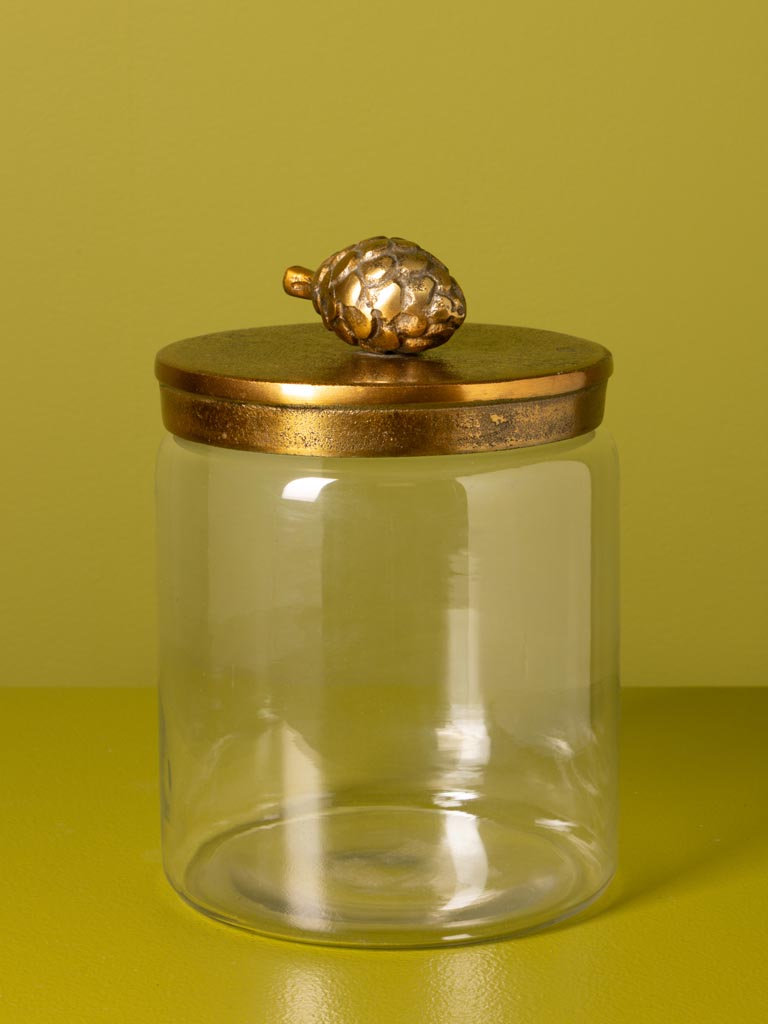 S/2 boîtes en verre couvercle pomme de pin - 3