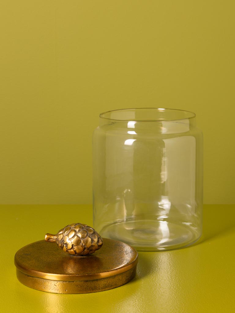 S/2 boîtes en verre couvercle pomme de pin - 5