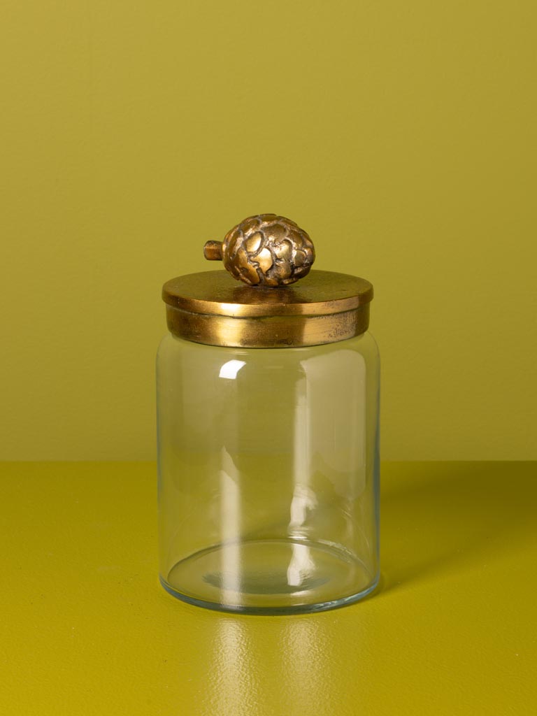 S/2 boîtes en verre couvercle pomme de pin - 4