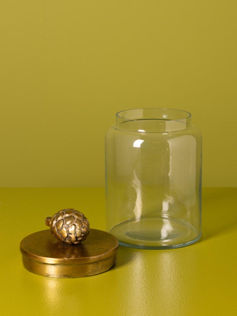 S/2 boîtes en verre couvercle pomme de pin - 6