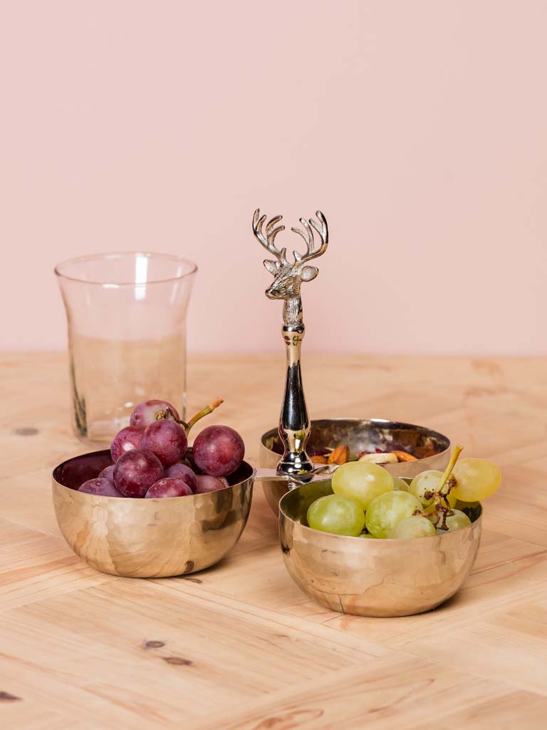 Three appetizer bowls with deer handle - 1