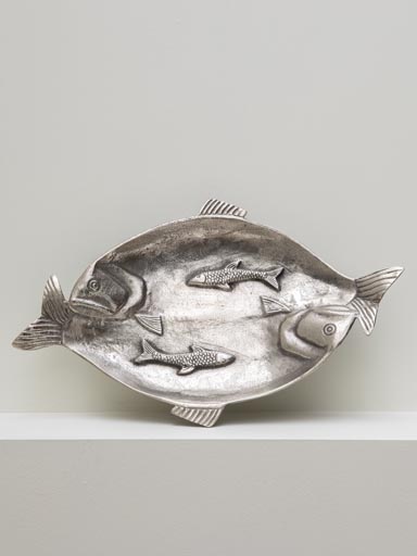 Plateau poisson antique nickel