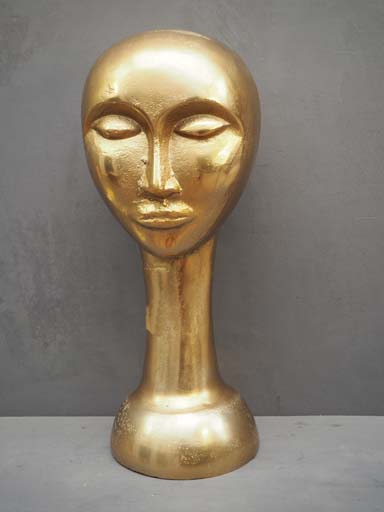 Golden metal head decor