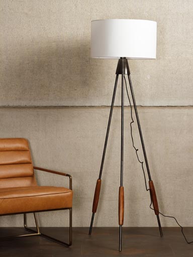 Floor lamp Spindle with plain white shade