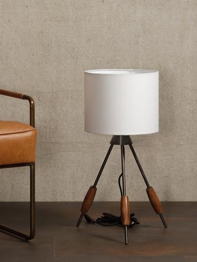 Table lamp Spindle with plain white shade