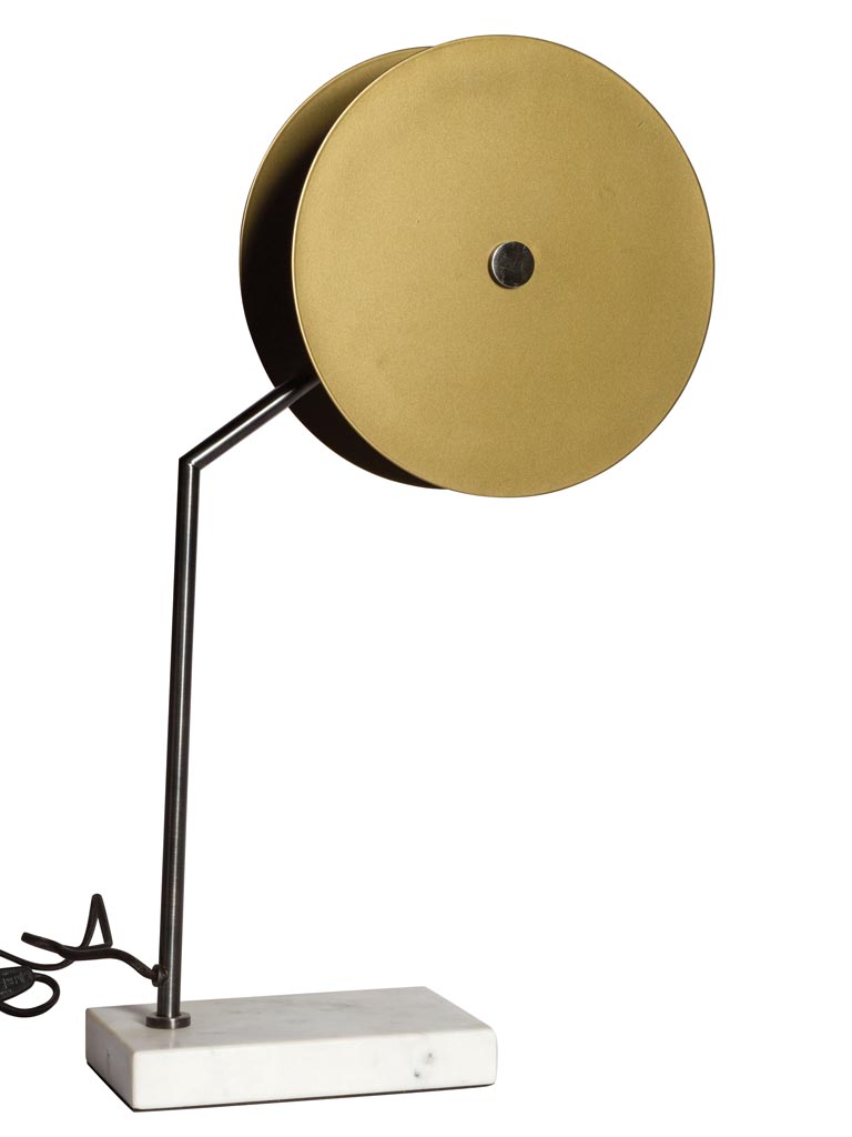 LAMPE Disque d'or base marbre - 2