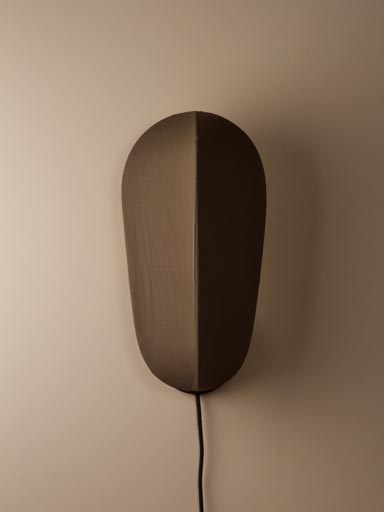 Wallsconce with brown fabric shade