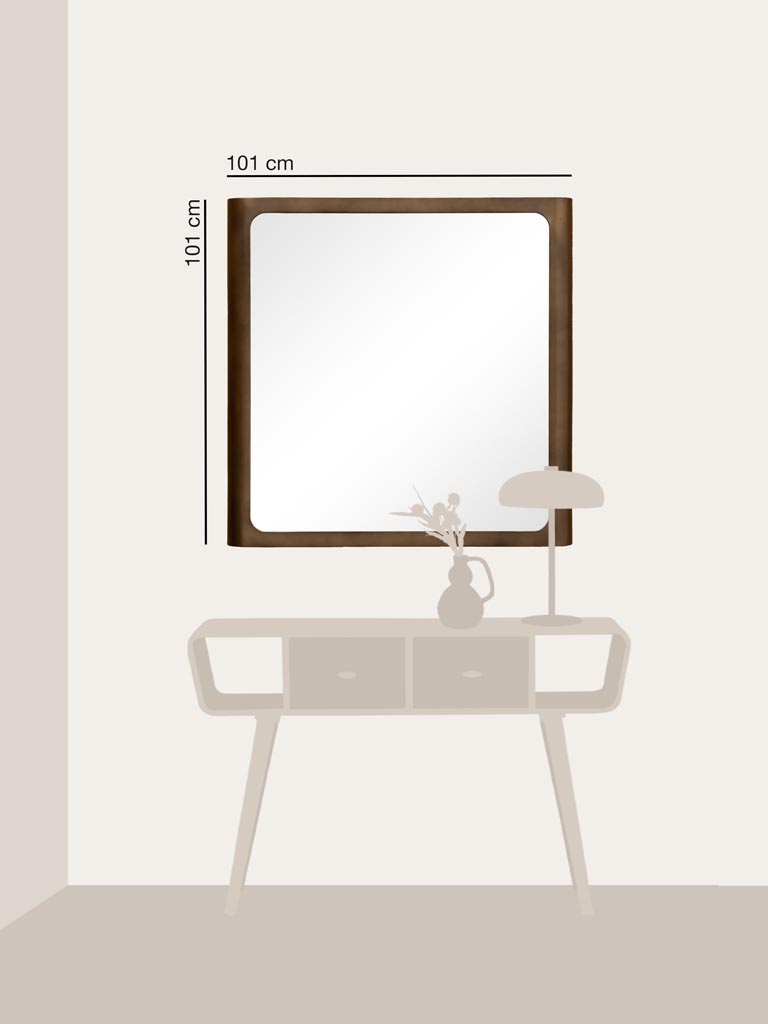 Grand miroir carré bords arrondis Lexton - 4