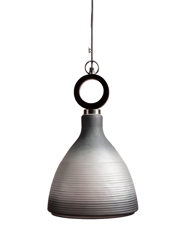 Suspension verre sablé bleu Hoopsy - 2