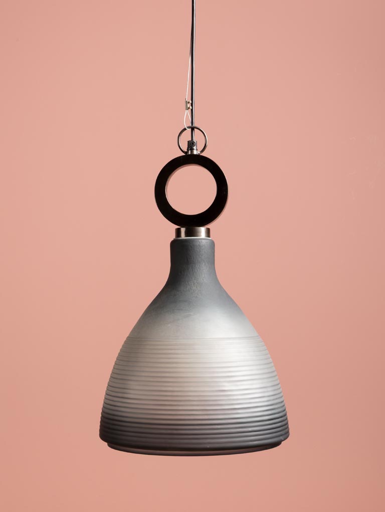 Suspension verre sablé bleu Hoopsy - 1