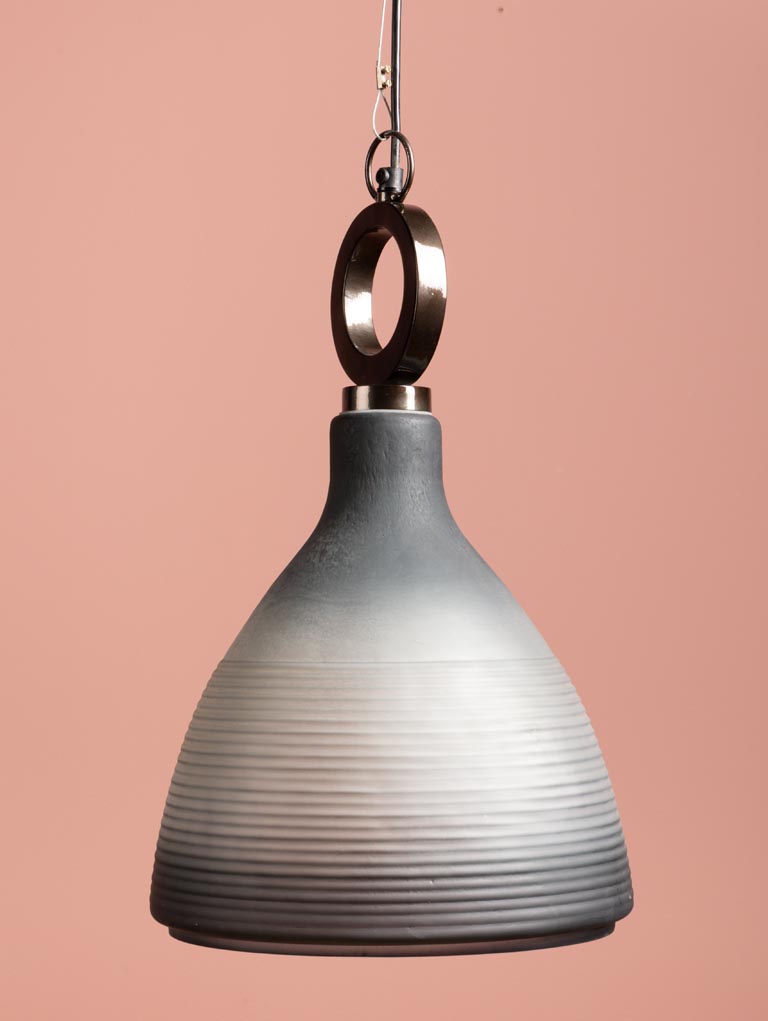 Suspension verre sablé bleu Hoopsy - 5
