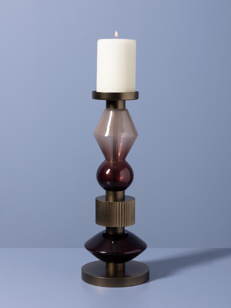 Large amber candle holder Astrolab - 1