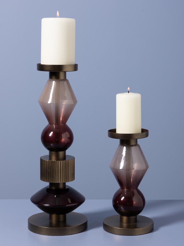 Large amber candle holder Astrolab - 4
