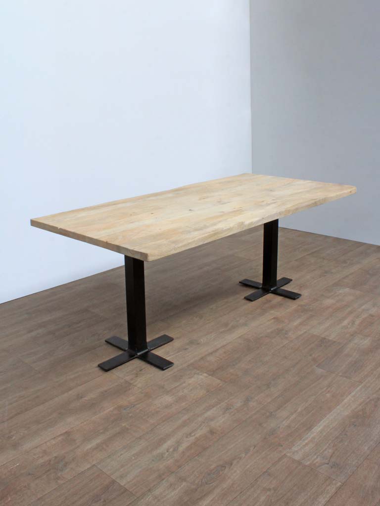 Rect dining table cross feet - 1