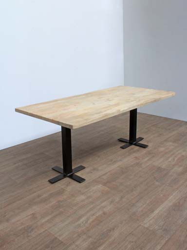 Rect dining table cross feet