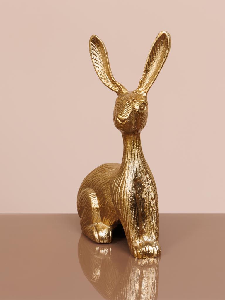 Seated bunny in brass - 4
