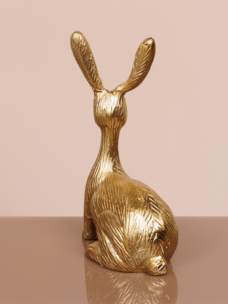 Seated bunny in brass - 5