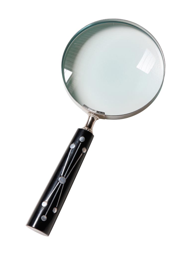 Magnifier black handle with silver ornement - 2