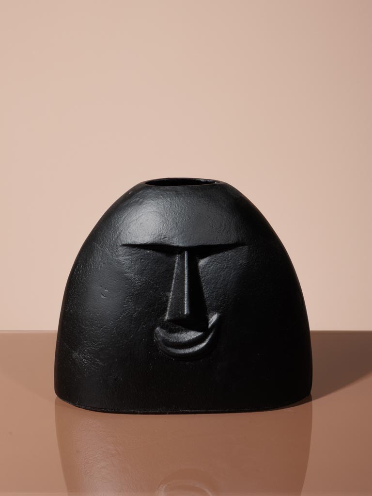 Small black flower vase face - 5