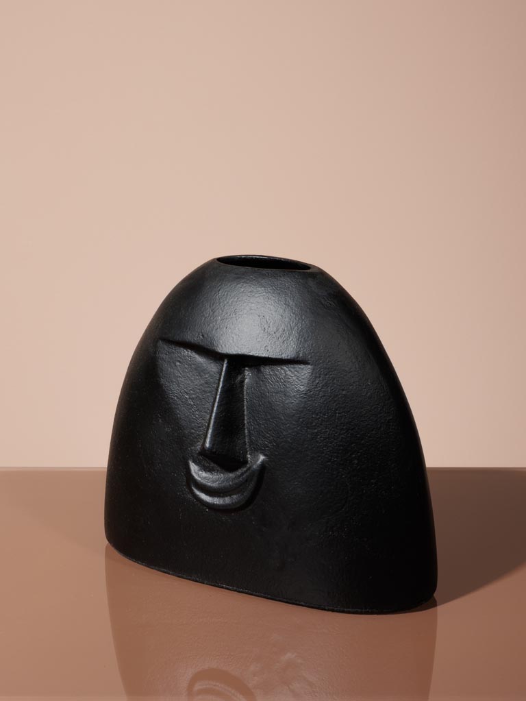 Small black flower vase face - 7